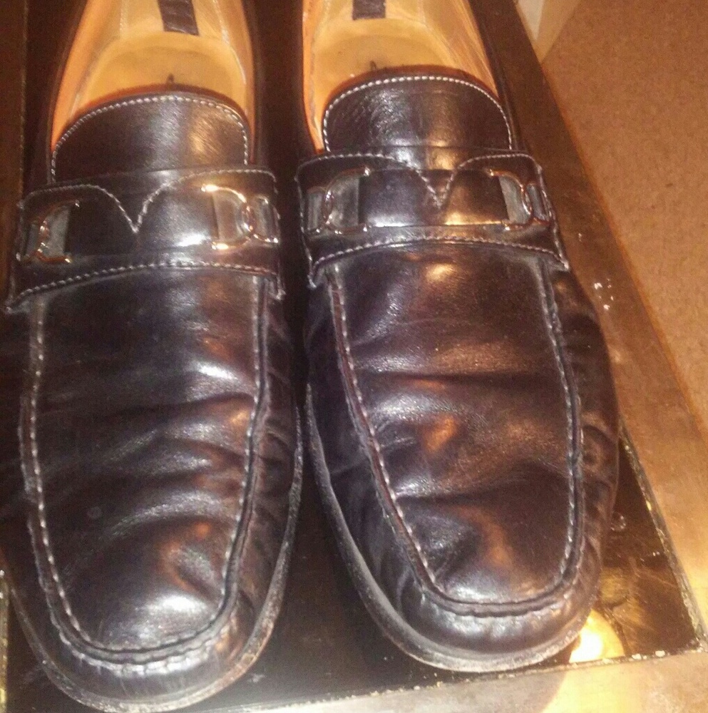Santoni Italian slip on loafers.